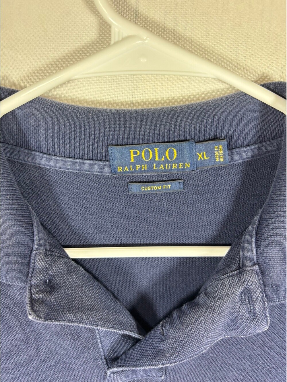 Polo Ralph Lauren Men’s XL Navy Custom Fit Polo Shirt White Pony Logo